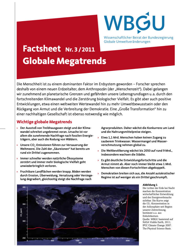 Factsheet: Globale Megatrends