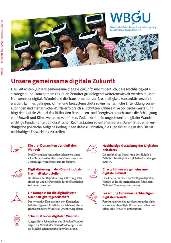 Cover Kernaussagen des Gutachtens „Unsere gemeinsame digitale Zukunft“