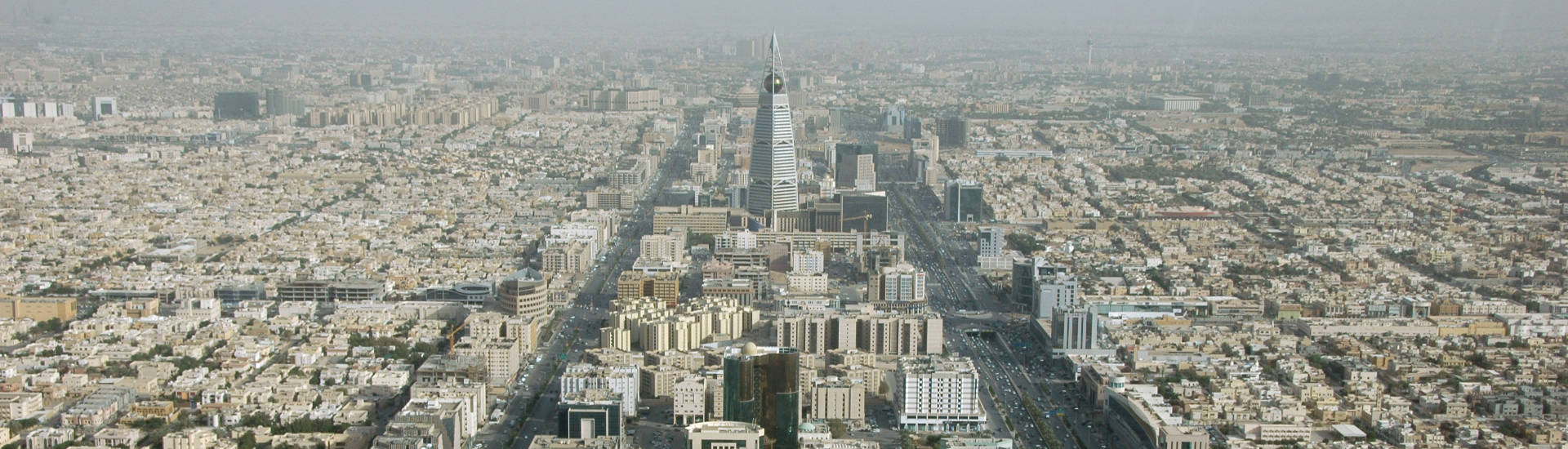Car-oriented urban development; Riyadh, Saudi Arabia.